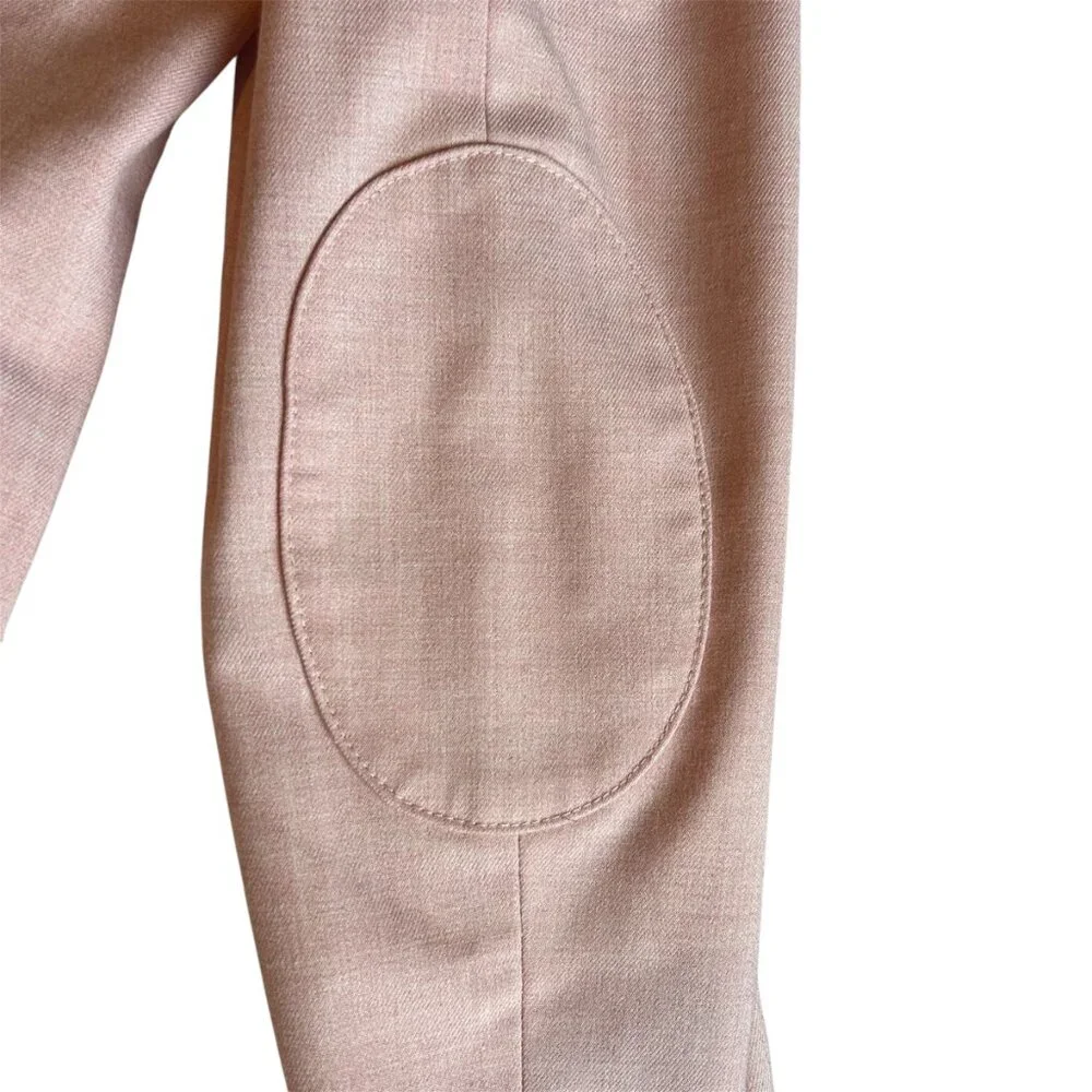 Tommy Hilfiger Blush Pink Elbow Patch Blazer Size 12 Preppy Career Stretch Jacke
